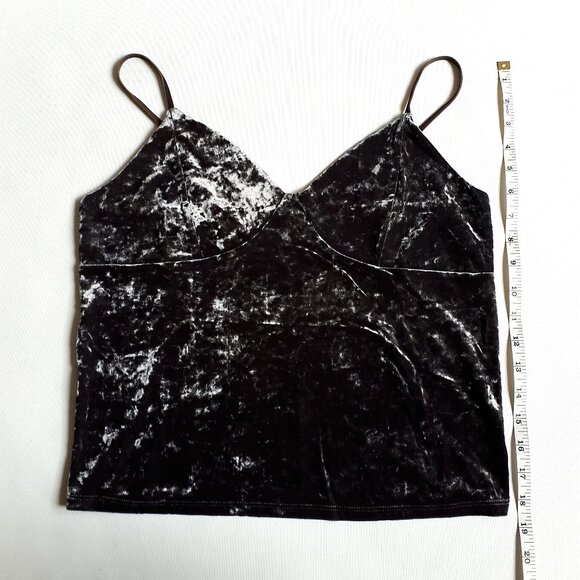AMERICAN EAGLE Velvet Camisole Top in Deep Midnight Violet with Silver Sheen - Picture 11 of 16